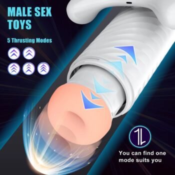 White Latex Cup Vagina and Pubic Machine For Men 1