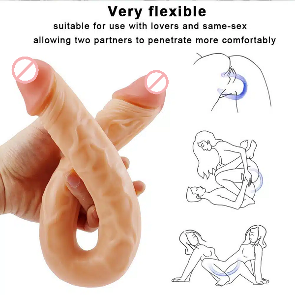 U Shape Double Ended Slim Bendable Flexible Dildo