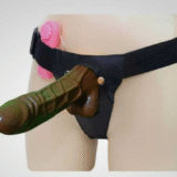 Vibrating Hollow Strap On Dildo With Soft Belt Brown