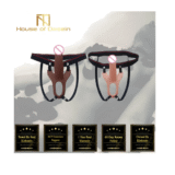 Kings Silicone Strap-On Hollow Dildo Brown Color