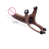 Kings Silicone Strap-On Hollow Dildo Brown Color